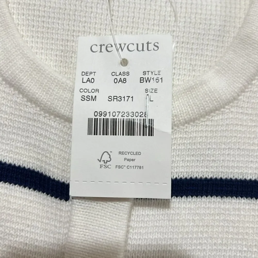 Crewcuts bw161 Navy and white Girls' Emilie sweater lady jacket in stripe NWT si